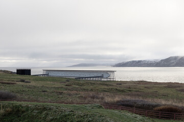 village in Vardø island. Steilneset Memorial