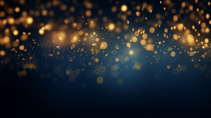 abstract background with blue and golden particles