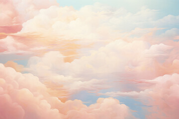 Clouds levitating on a light blue sky