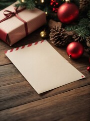 A Festive Christmas Tree Surrounded by Gifts and a Greeting Card