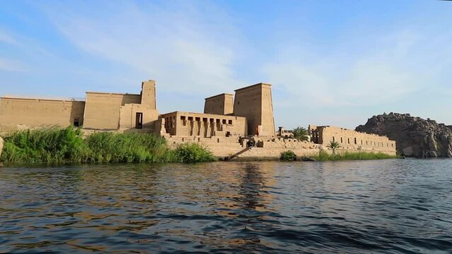 Philae Temple view from the river Aswan Upper Egypt