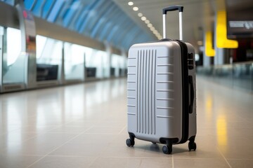 A piece of luggage sitting on a tiled floor