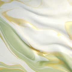 白と金色と黄緑の立体的なマーブルの表面の正方形抽象テンプレート。上品で美しい壁