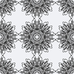 Halftone monochrome floral texture background. Abstract vintage black and white vector illustration Texture