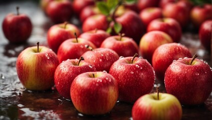 Bunch of Red Apples on a Table