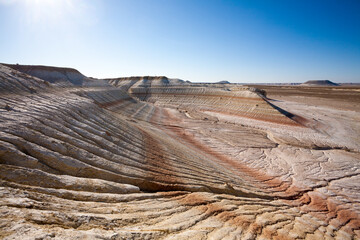 Kyzylkup rock strata landscape, Mangystau desert, Kazakhstan
