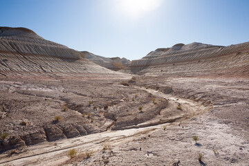 Kyzylkup rock strata landscape, Mangystau desert, Kazakhstan
