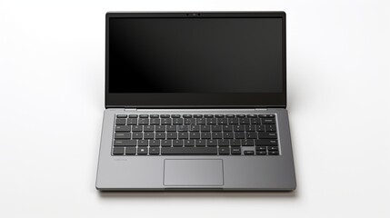 Laptop with a detachable keyboard, showcasing its hybrid functionality on a seamless white background.