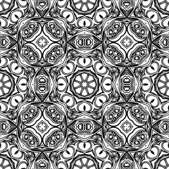 Abstract seamless pattern of black and white color for wallpapers and background.