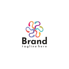 brand identity commercial network collection social round shape vector template