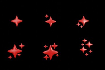 set of red and black stars