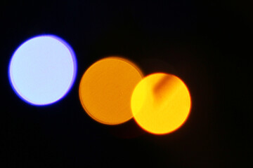 New Year decorations on a blurred black background.