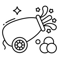 Unique design icon of cannon