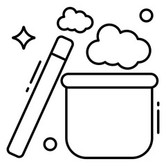 A flat design icon of magician hat