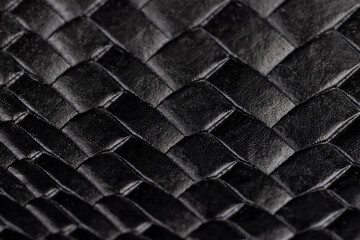 decorative decoration of black-colored leather