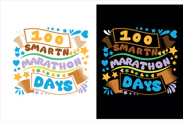 100 days of school t-shirt design,  100 days of school typography t shirt for baby, kids, boy and girls.