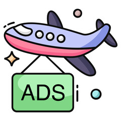 Modern design icon of aerial ad