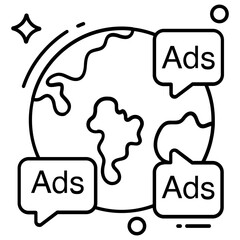 An icon design of global ad