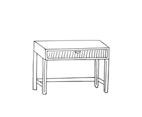 Hand-drawn furniture. Shabby chic style furniture. Isolated vector illustration on white.