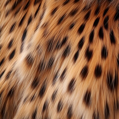 Close-up of lovely spotted fur; brown cheetah wool feel.