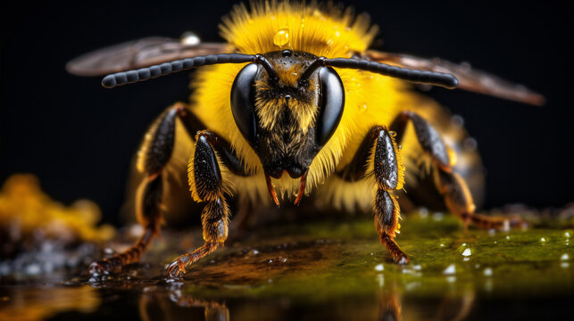 An image of an exquisite Bumblebee taken at close range.