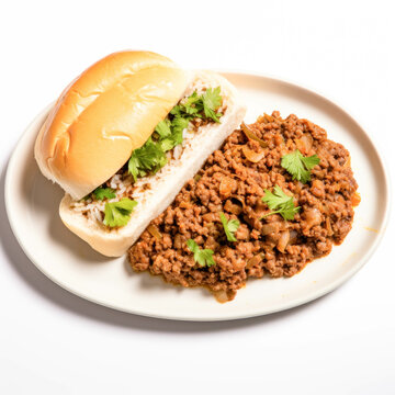 Mutton Kheema Pav OR Indian Spicy Minced Meat served with bread.