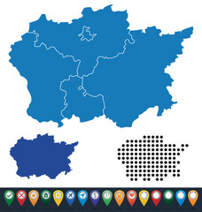 Obraz premium Set maps of Alytus County