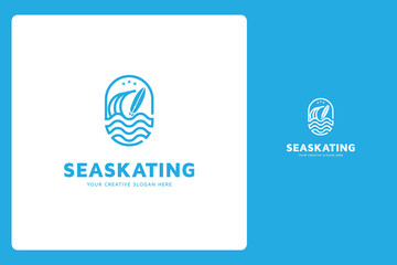 Sea Skating Logo Design Template