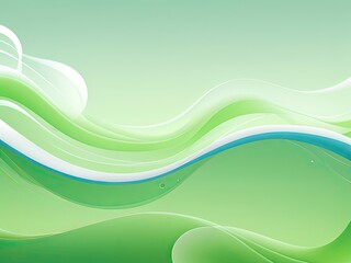 Waves and light vector illustration on a green background in a free vector abstract background