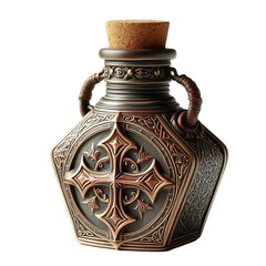Medieval potion bottle isolated on transparent or white background, png