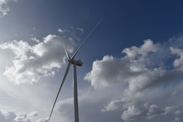 wind turbine and clouds