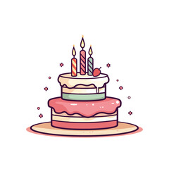 birthday cake with candles illustration design 