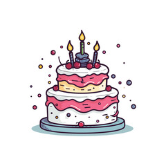 birthday cake illustration design 
