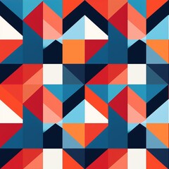 Seamless background with vivid abstract geometric figures