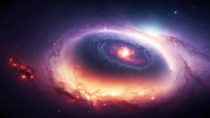 Beautiful illustration of space with spiral galaxy