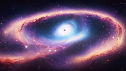 Beautiful illustration of space with spiral galaxy