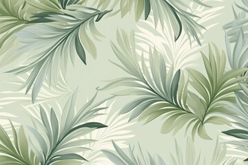 Abstract pattern with green tropical palm leaves - obrazy, fototapety, plakaty