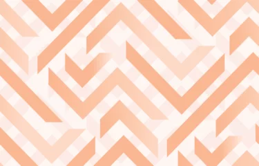 Stickers pour porte Pantone 2024 Peach Fuzz Seamless peach fuzz color zigzag geometric pattern. Color of the year 2024