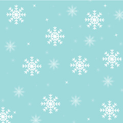 Christmas greeting card. Snowfall snowflakes. Winter vector illustration
