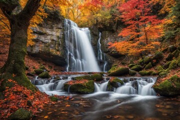 Fototapeta na wymiar waterfall in autumn