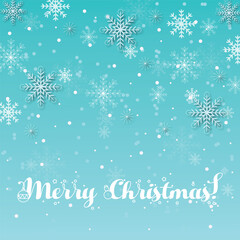 Christmas greeting card. Snowfall snowflakes. Winter vector illustration