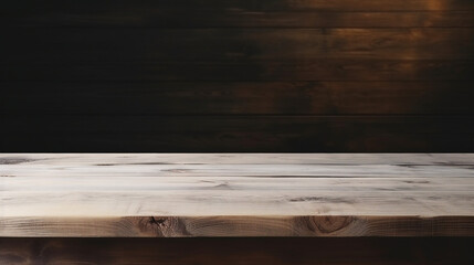 Vintage Wooden Table Top on White Background - Rustic Desk Surface with Abstract Grunge Design for Minimalist Interior and Home Decoration.