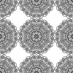 Halftone monochrome floral texture background. Abstract vintage black and white vector illustration Texture