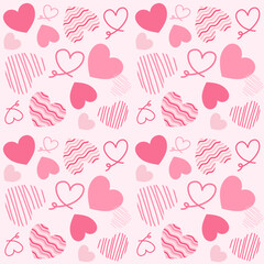 seamless pattern of hearts, valentine, Valentine’s Day, love for background, print, paper wrap