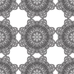 Simple abstract contemporary seamless pattern. flower and leaf shape textures. Vector illustration