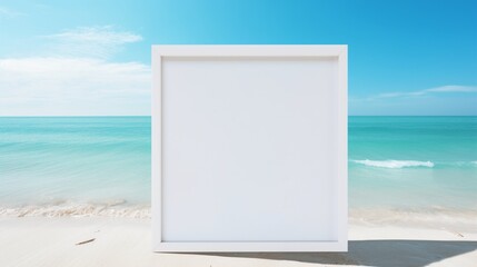 mock up frame on the beach
