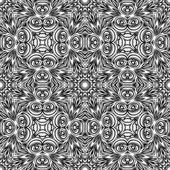 Ornament in ethnic style. Seamless pattern with abstract shapes. Repeat design for fashion, textile design