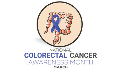 National Colorectal Cancer awareness month. background, banner, card, poster, template. Vector illustration.
