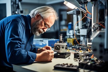 Engineer conducting high-frequency vibration tests on materials, Testing laboratory for material analysis, Highlight vibration test setups and measurement instruments