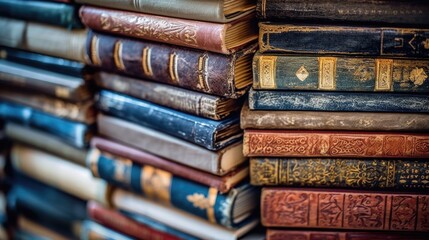 stack of old books